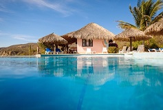 Habitación Estándar Dos Camas Vista al Mar del Hotel El Cielito Cabañas Costa Alegre Jalisco