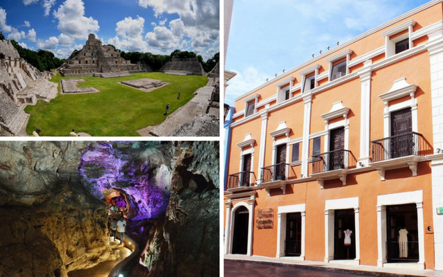 Tour a Edzná y Grutas de Xtacumbilxunaan + Hotel Misión Campeche América Centro Histórico Tour a Edzná y Grutas de Xtacumbilxunaan + Hotel Misión Campeche América Centro Histórico